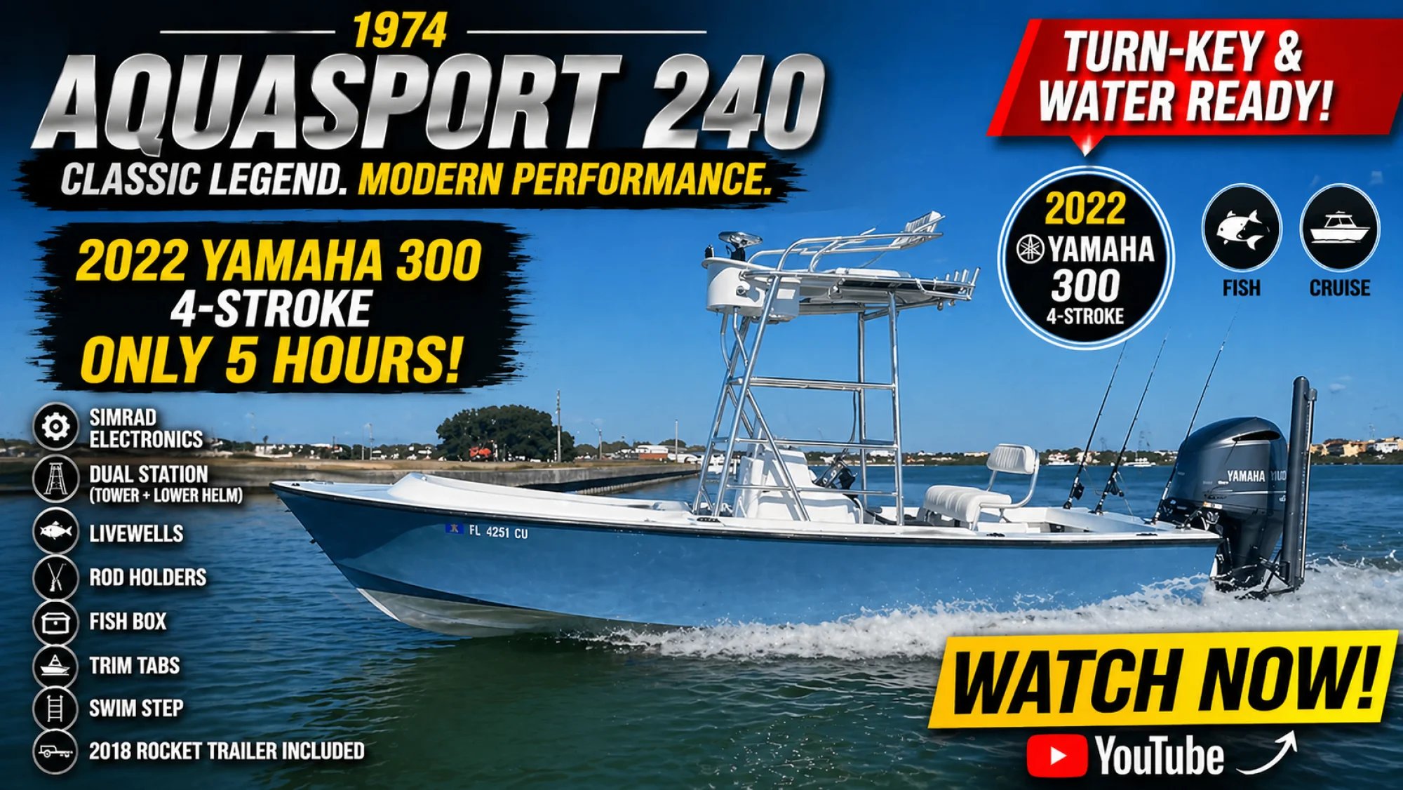 1974 Aquasport 240 Center Console - Image 3