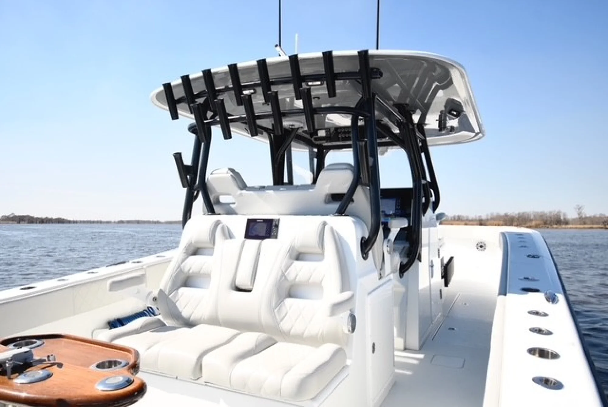 2023 Freeman 37VH is an absolute offshore weapon loaded with premium upgrades and powered by Quad 2023 Mercury 300HP Verado V8s with only 350 hours. - Image 5